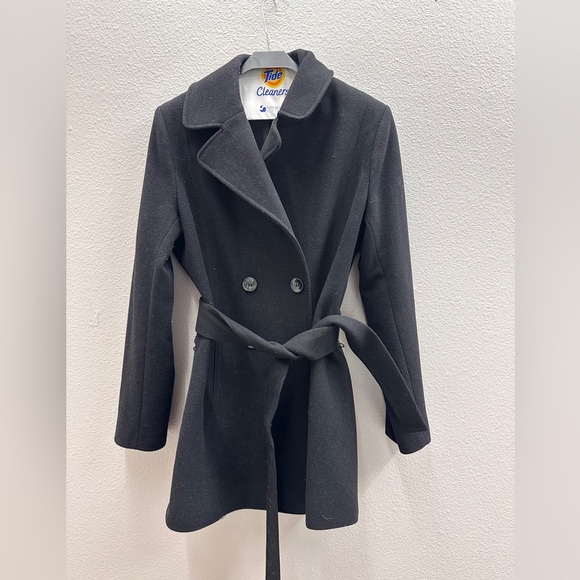 Pendleton Wool Coat Womens Size 14 Gray Pea Double Breasted Belted Long Sleeve - Picture 1 of 5
